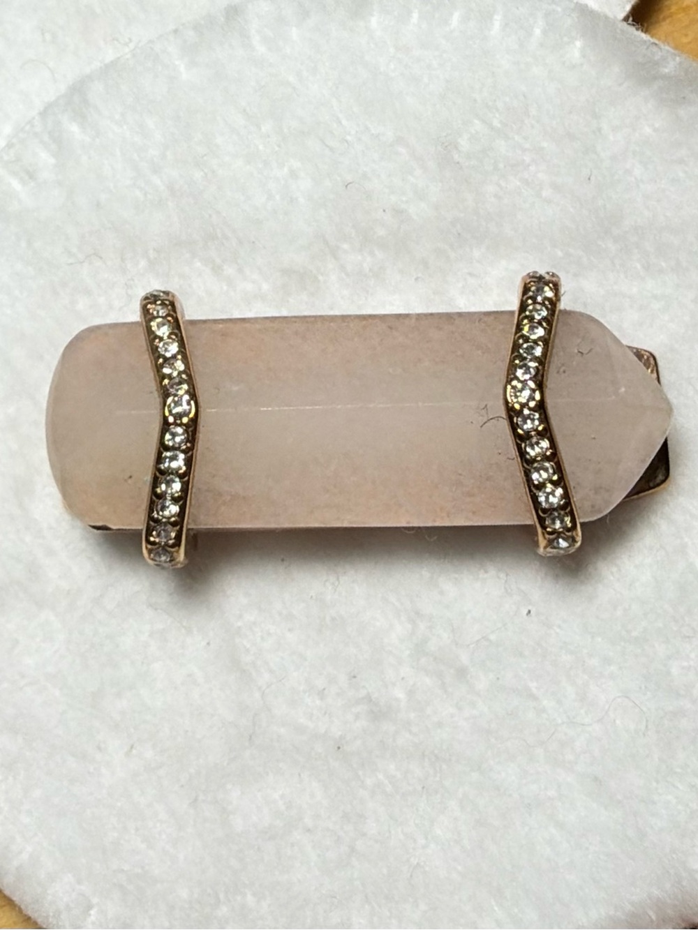 KEEP Collective Rose Quartz Bar  with Clear Crystal Accents